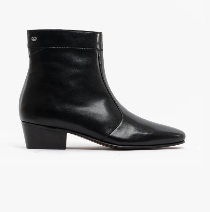 Club Cubano CAESAR Mens Leather Cuban Heel Boots Black