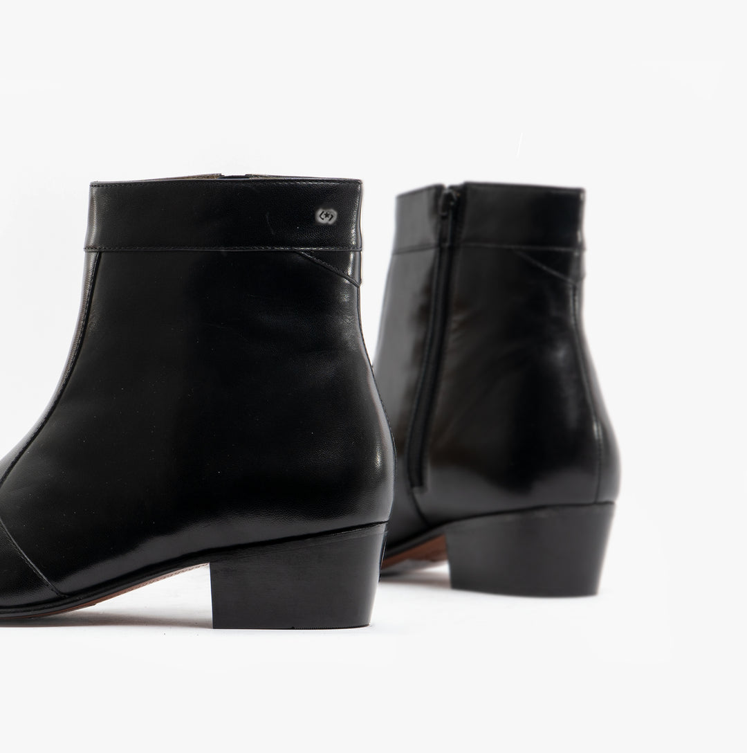 Club Cubano CAESAR Mens Leather Cuban Heel Boots Black