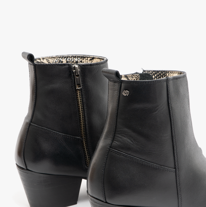 Club Cubano LENNON Mens Leather Winklepicker Cuban Heel Boots Black
