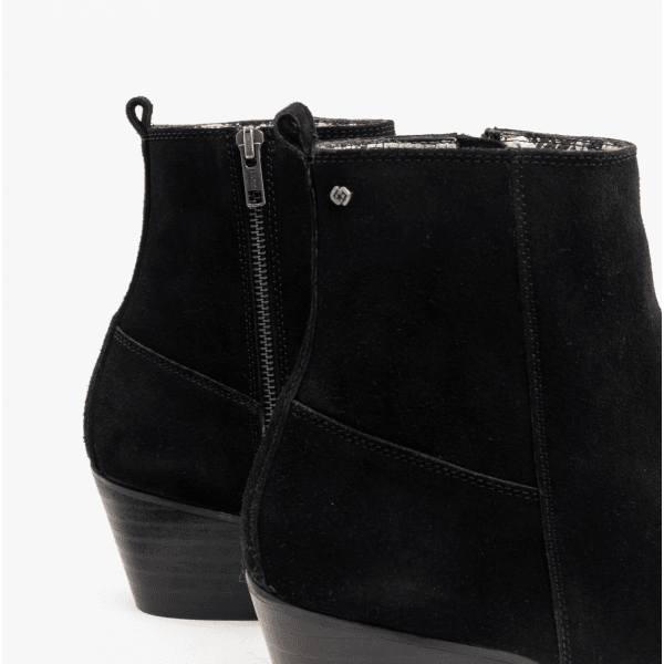 LENNON Mens Suede Winklepicker Cuban Heel Boots Black