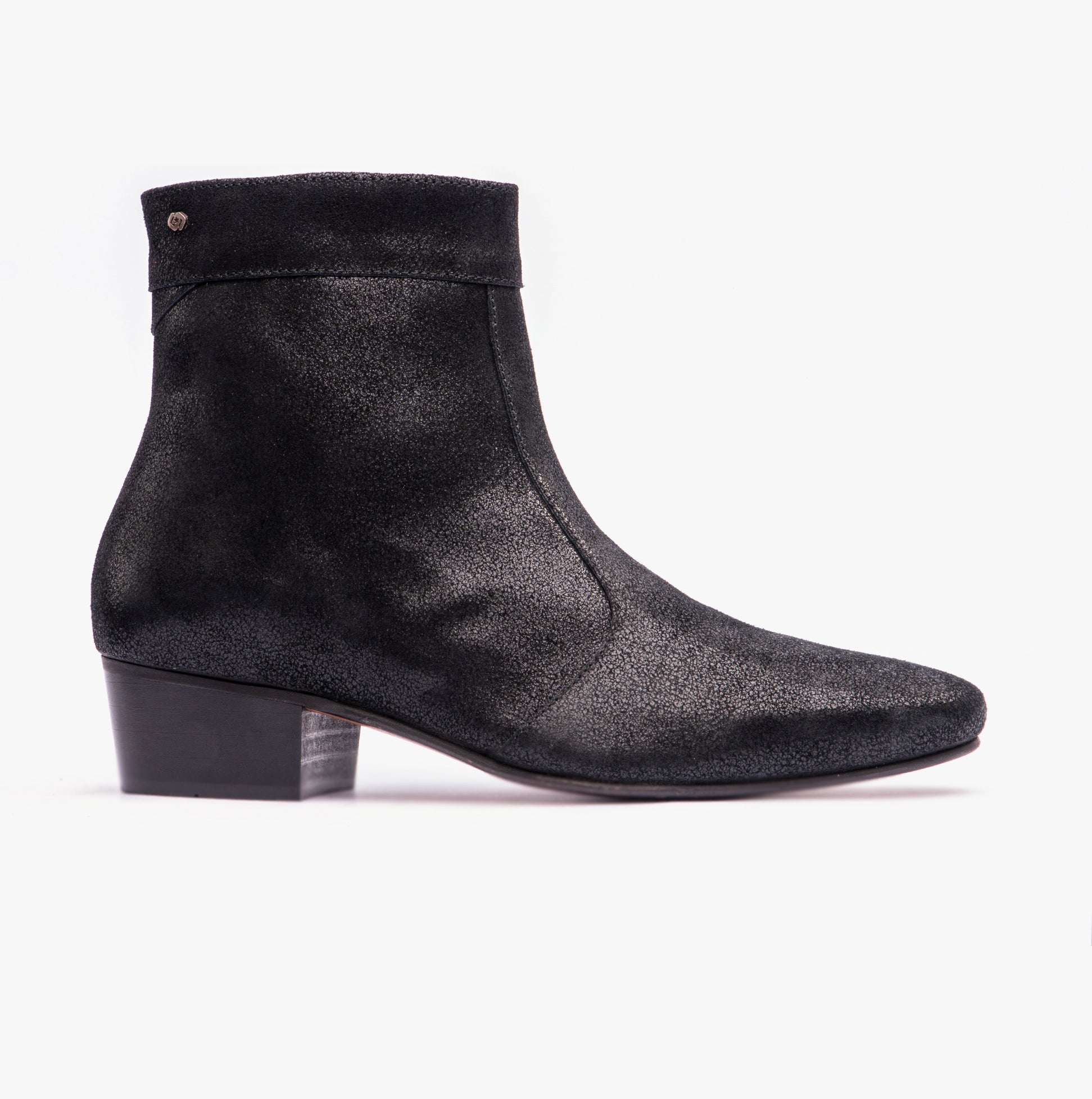 Black cuban heel boots best sale