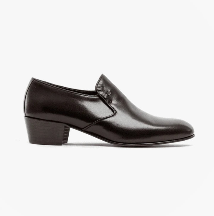 Club Cubano BILBAO Mens Soft Leather Plain Cuban Heel Shoes Dark Brown