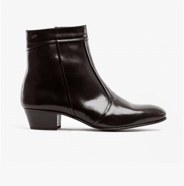 Club Cubano EMMANUEL Mens Smooth Leather Cuban Heel Boots Brown