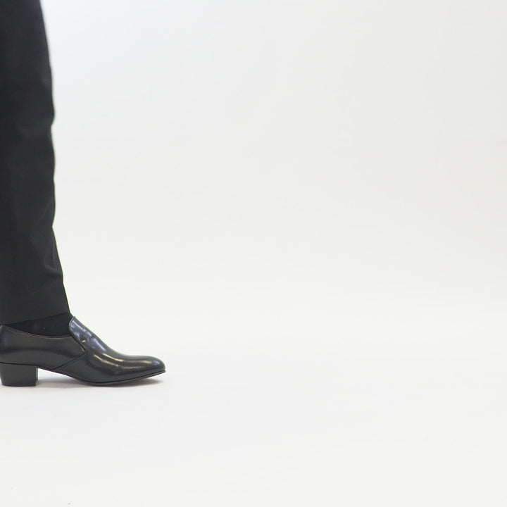 Club Cubano BILBAO Mens Soft Leather Plain Cuban Heel Shoes Black